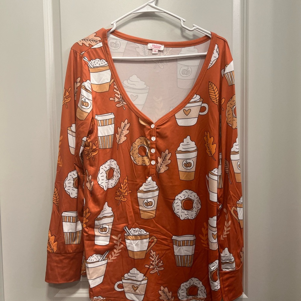 Pumpkin Spice XL Jogger PJ Set - Picture 2 of 10